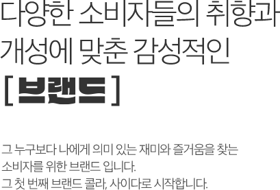 다양한 소비자들의 취향과 개성에 맞춘 감성적인 [브랜드]